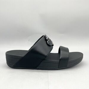 Fitflop Womens 10 Rosa Sandals Shoes Black Wegde Slip On‎ Comfort Platform Slide